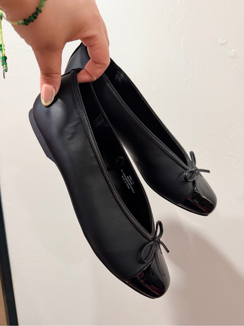 Dolce Vita Classic Black Ballet Flats with Patent Toe